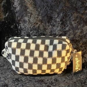 Checkerboard Cosmetic Pouch - Black & White